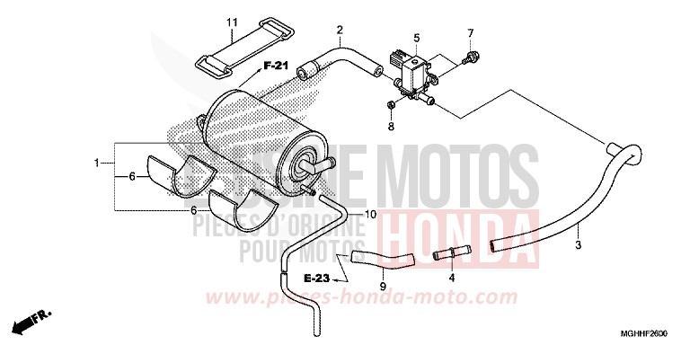 CUVETTE von VFR1200X "Crosstourer" DCT CANDY PROMINENCE RED (R342B) von 2017